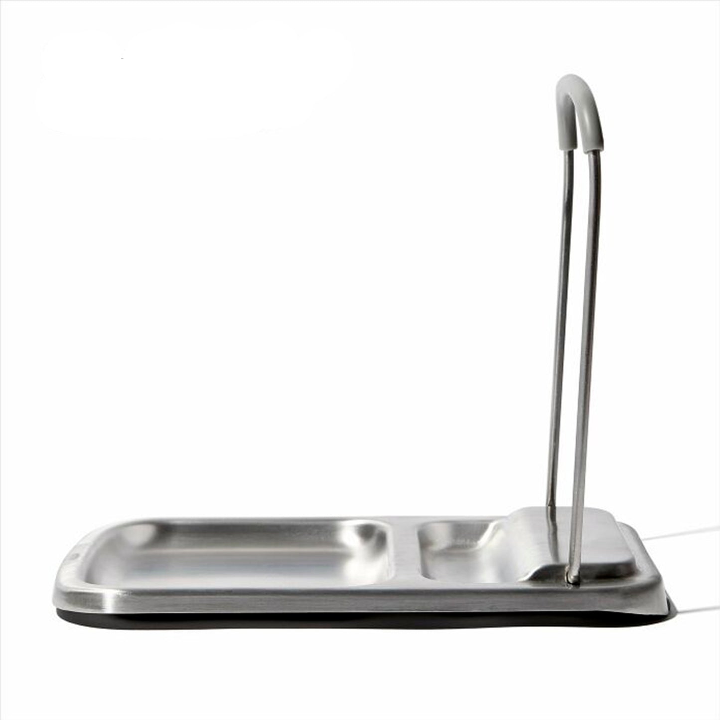 OXO Soporte para cucharas con soporte para tapa, 3x4x1in, acero inoxidable