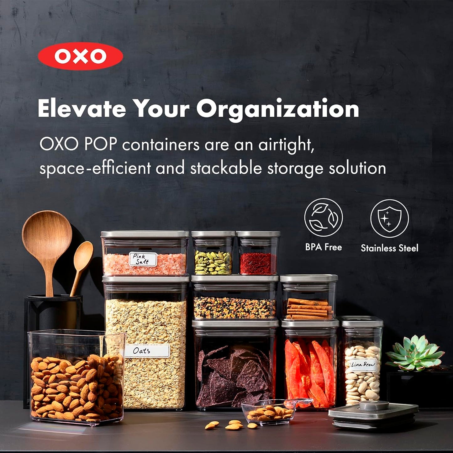 OXO SteeL - Juego de contenedores POP de 12 piezas
