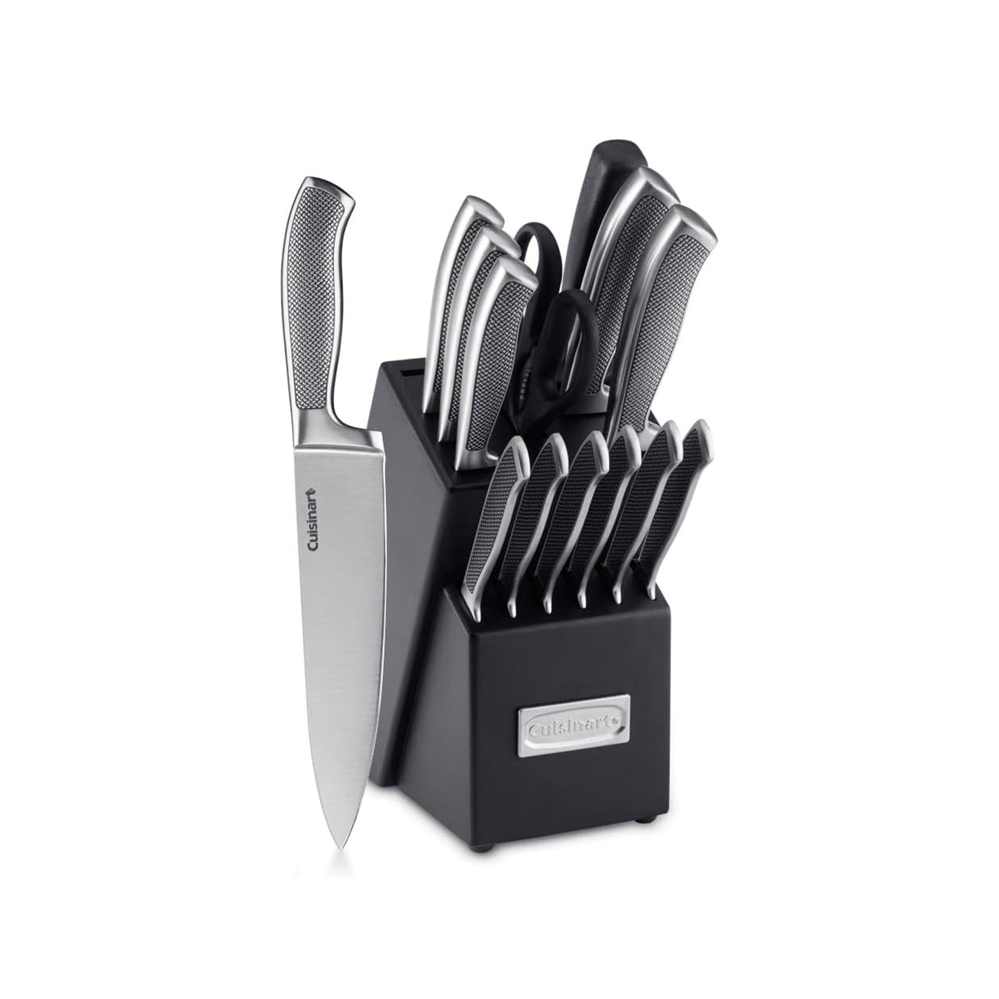 CUISINART C77SS-15P - Juego de cuchillos de bloque de 15 piezas con cuchillas de acero para corte preciso