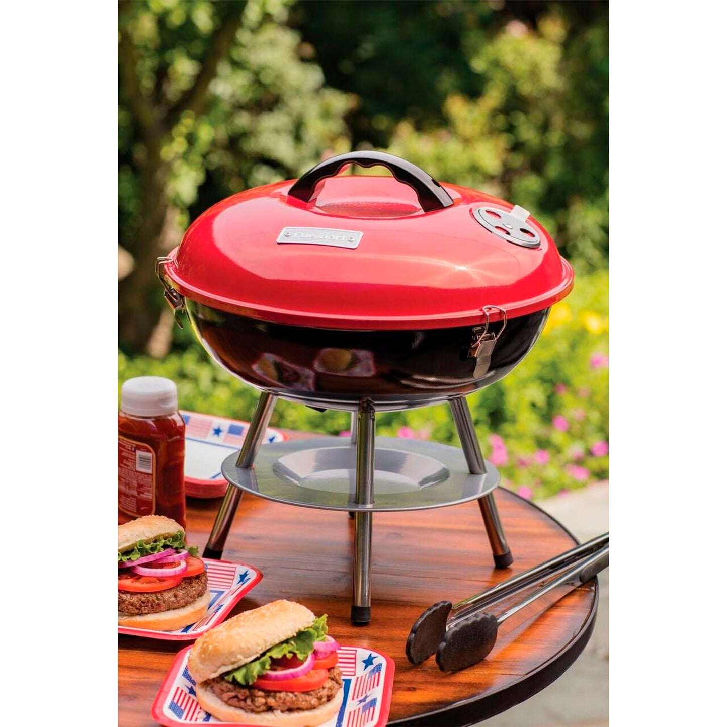 Parrilla de carbón portátil Cuisinart ccg-190, 14 in, Rojo