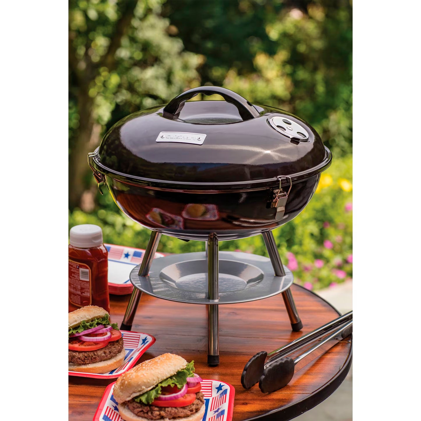 Parrilla de carbón portátil Cuisinart CCG-190, 14 pulgadas, negra