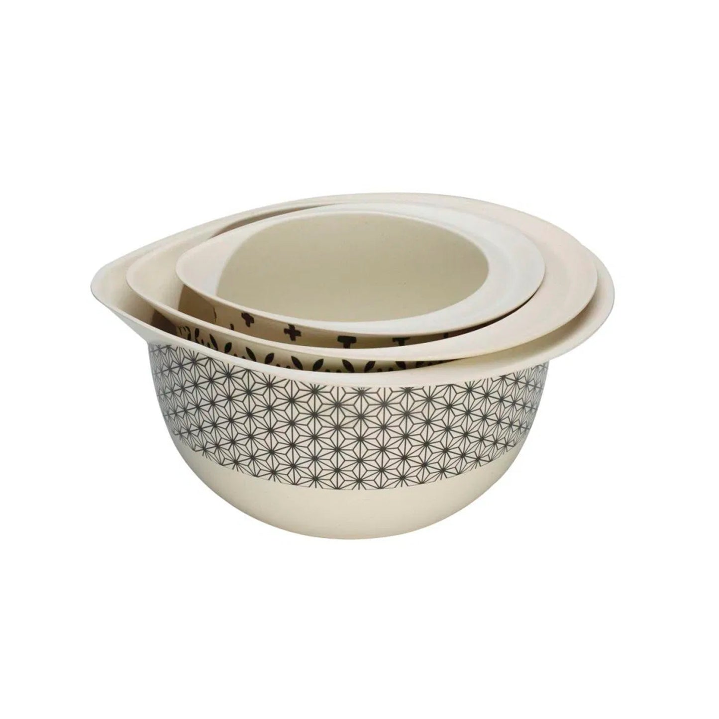 Cuisinart CTG-00-3MBB - Juego de 3 cuencos de bambú para mezclar, color negro y blanco