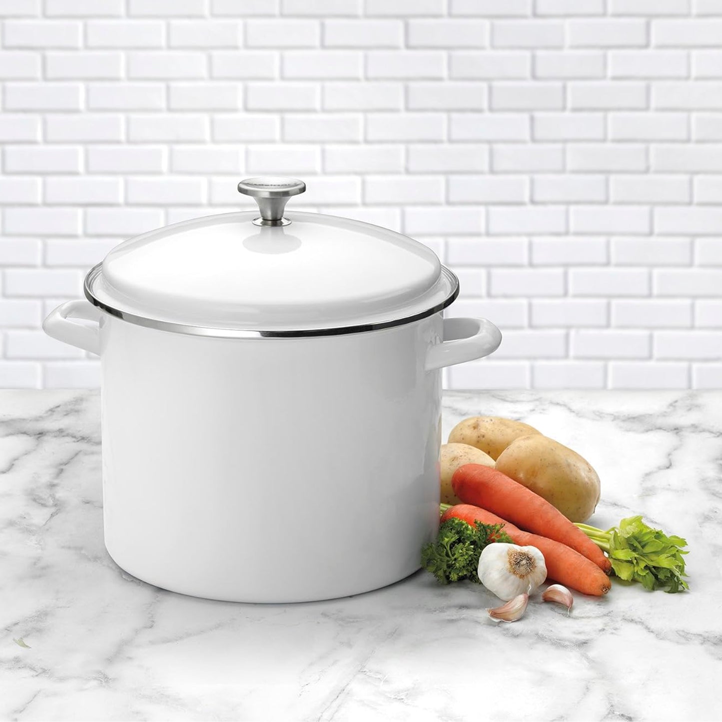 Cacerola Stockpot Chef's Cuisinart EOS126-28W - Esmalte Blanc