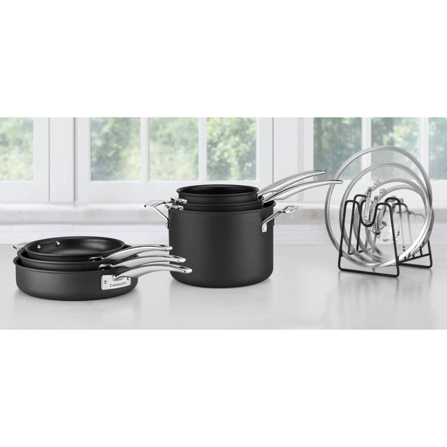 Cuisinart N61-11 - Juego de utensilios de cocina antiadherentes anodizados anodizados, 11 piezas, color negro