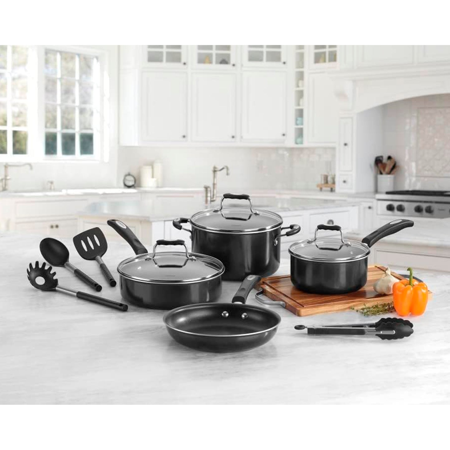 Cuisinart P57-11BK - Juego de 11 piezas antiadherentes, color negro