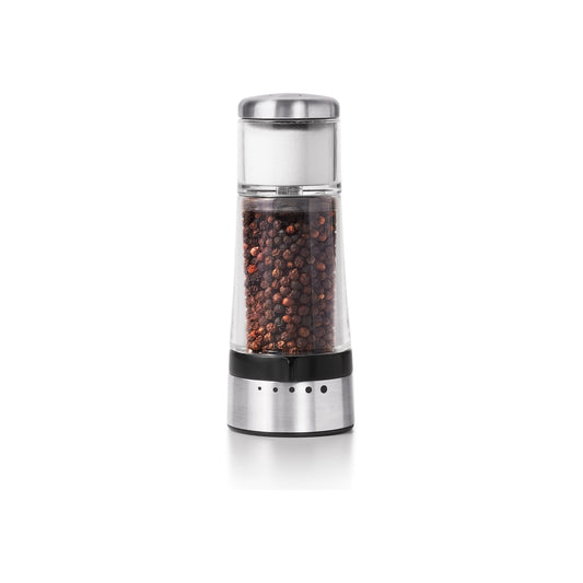 OXO Good Grips - Molinillo de sal y pimienta 2 en 1, color plateado