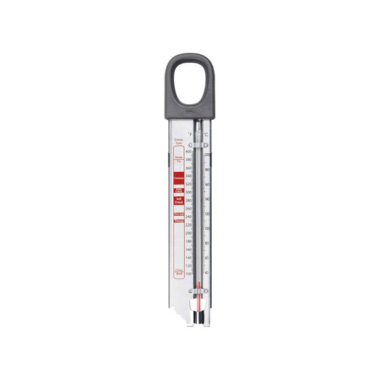 OXO Good Grips - Termómetro de cristal para dulces y freír, color plateado