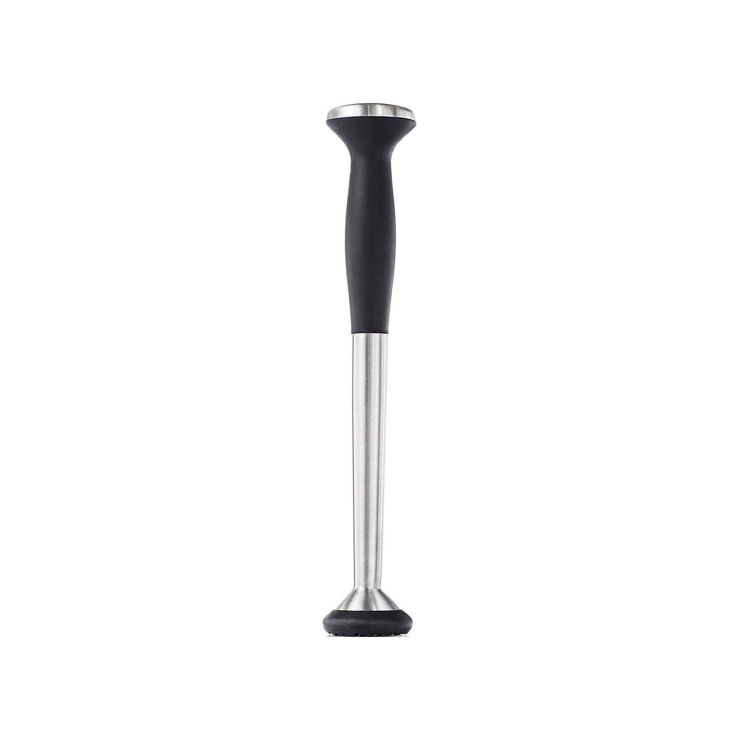OXO SteeL Muddler con cabeza de nailon antiarañazos y agarre antideslizante suave, plateado, 9 pulgadas
