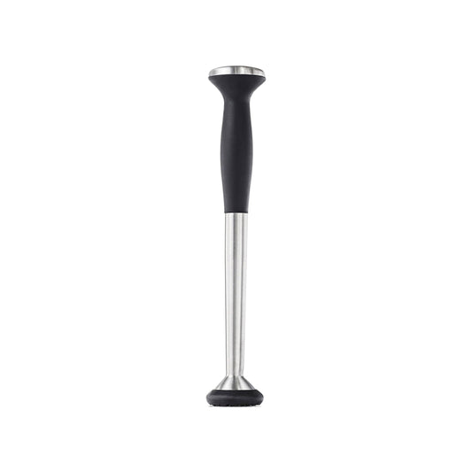 OXO SteeL Muddler con cabeza de nailon antiarañazos y agarre antideslizante suave, plateado, 9 pulgadas