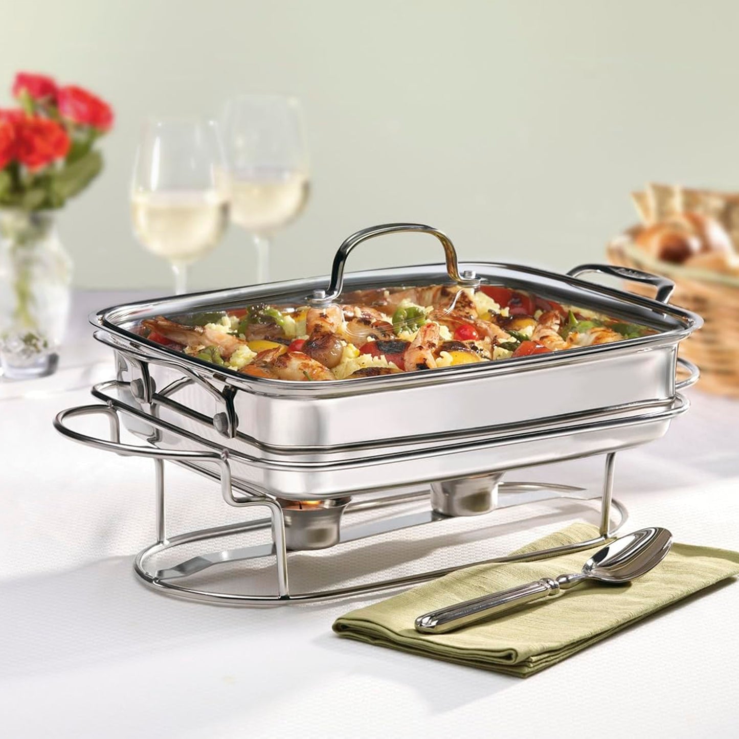 Servidor de buffet rectangular de acero inoxidable 7BSRT-31