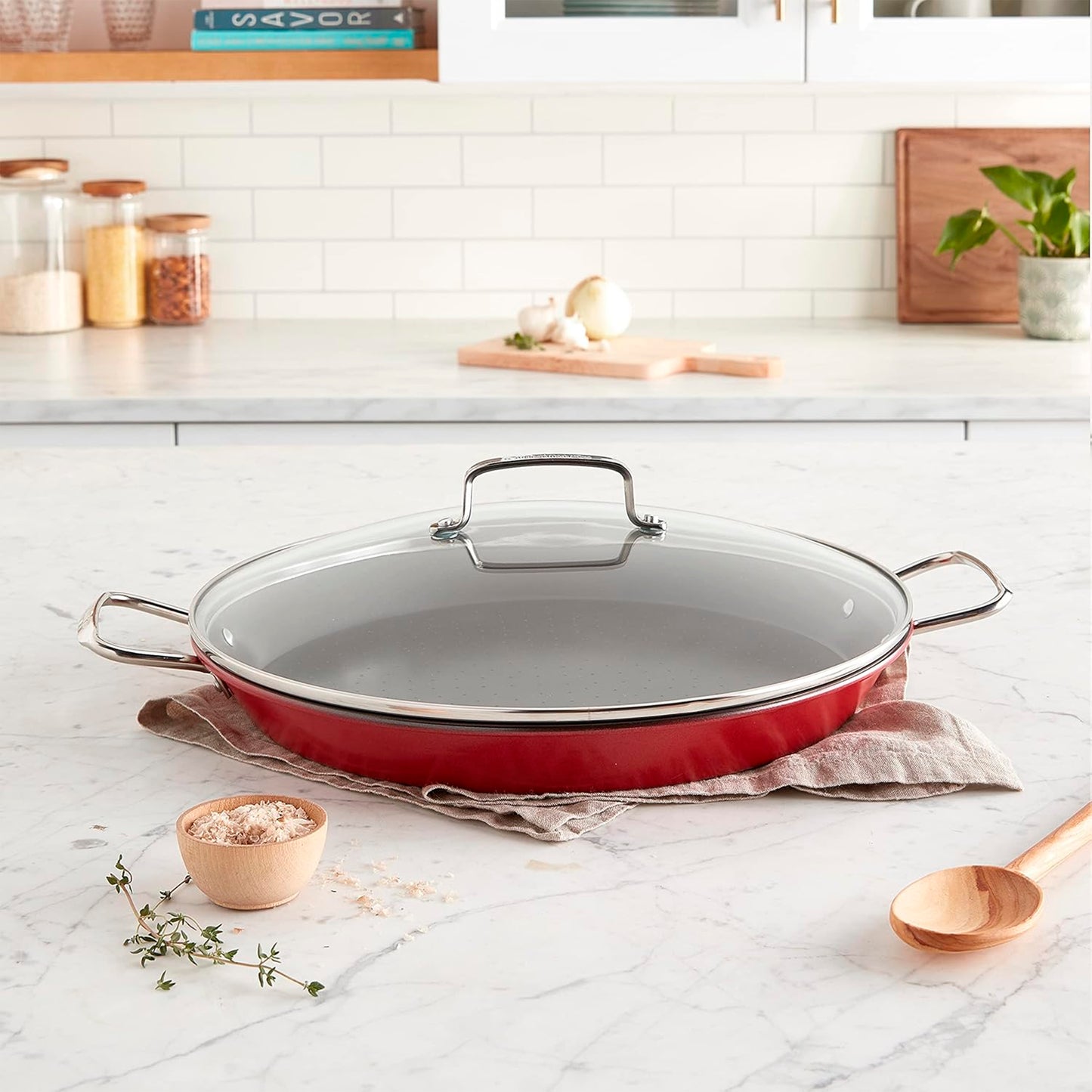 Sartén Cuisinart ASP-38CR para Paella - Rojo