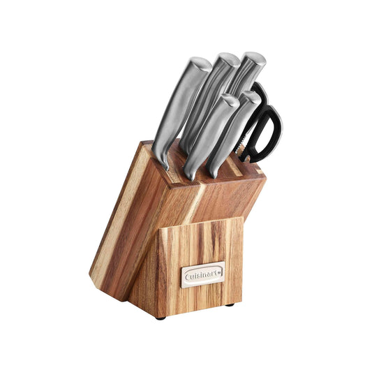 Juego de cuchillos esenciales de acero inoxidable de 7 piezas con afilador incorporado