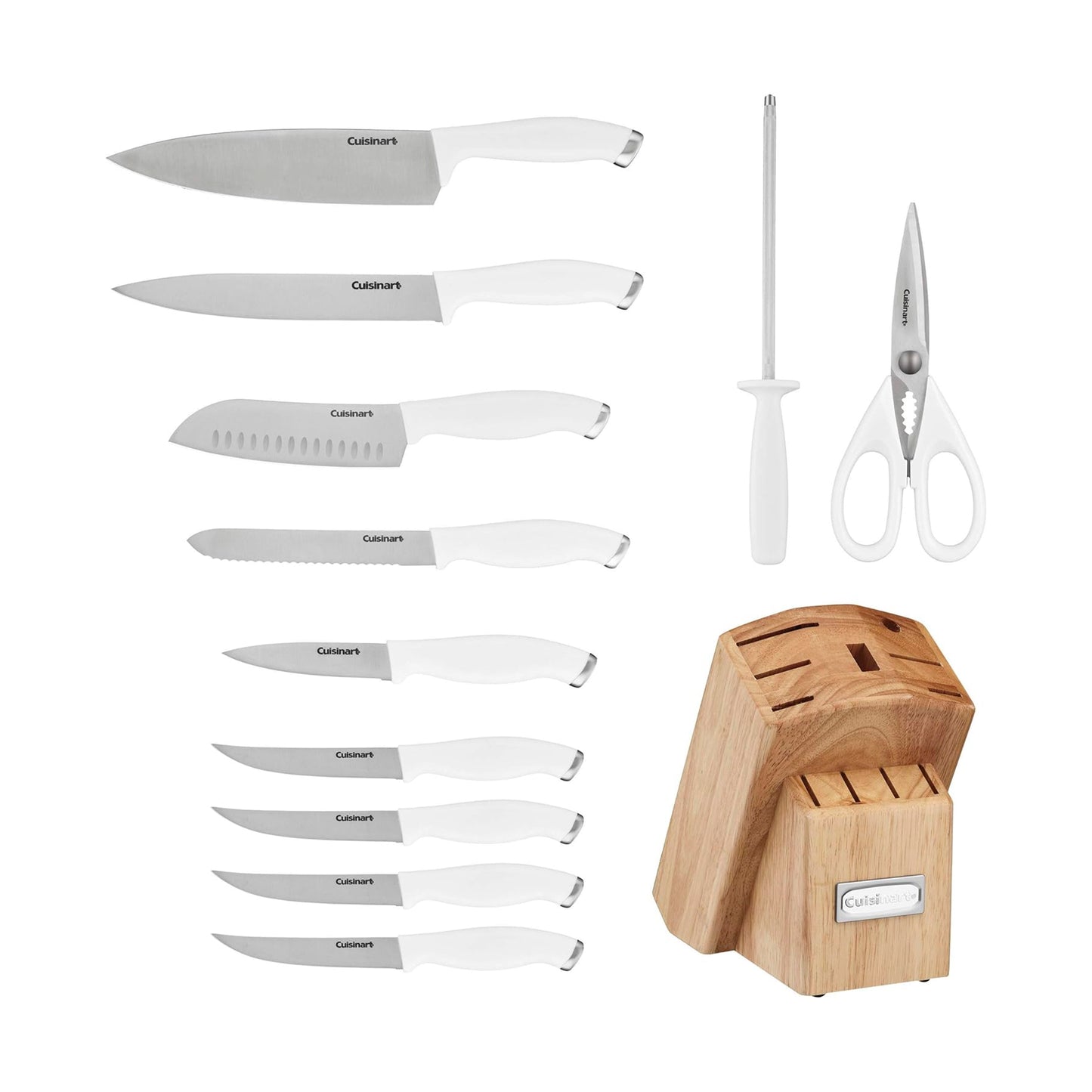 Cusinart - Juego de cuchillos de bloque de 12 piezas con cuchillas de acero para corte preciso, ligero, acero inoxidable, duradero y apto para lavavajillas, C77SSW-12P
