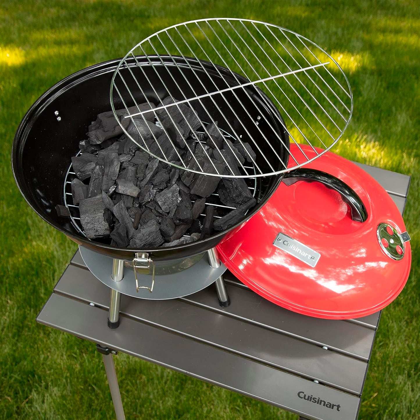 Parrilla de carbón portátil Cuisinart ccg-190, 14 in, Rojo