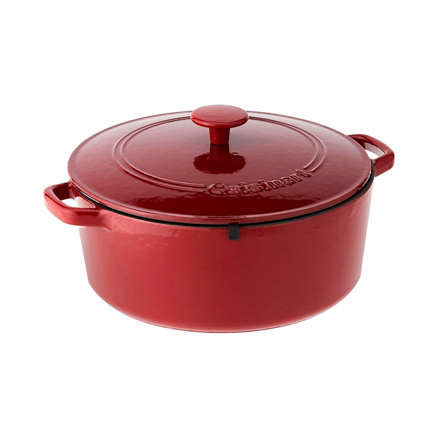 Cuisinart Chef's Classic - Cacerola redonda de hierro fundido esmaltado, 7 cuartos de galón, color rojo