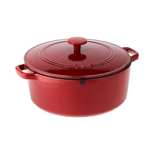 Cuisinart Chef's Classic - Cacerola redonda de hierro fundido esmaltado, 7 cuartos de galón, color rojo