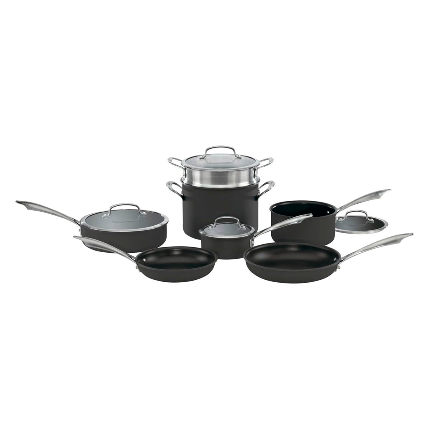 Juego de Sartenes Antiadherentes Cuisinart DSA-11 - Negro - 11Piezas