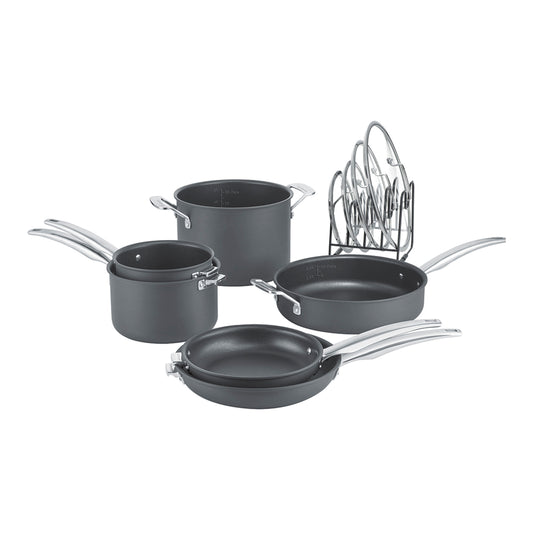 Cuisinart N61-11 - Juego de utensilios de cocina antiadherentes anodizados anodizados, 11 piezas, color negro