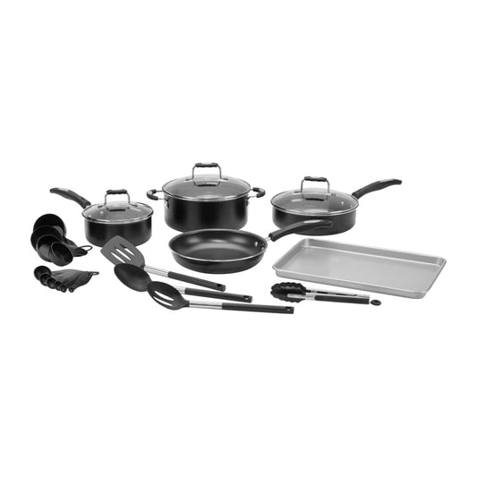 Cuisinart P55-22BK Complete Chef - Juego de utensilios de cocina antiadherentes, 22 piezas, color negro